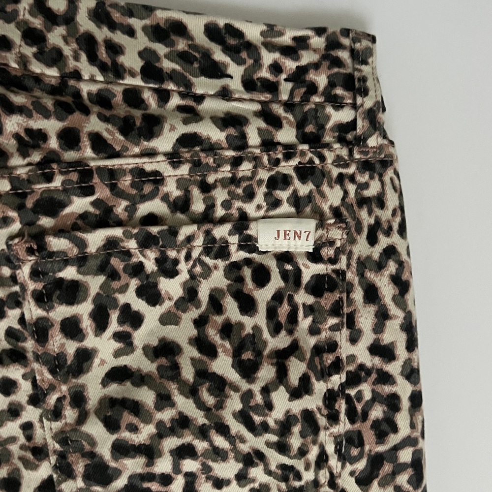 Jen 7 by 7 For All Mankind Leopard Pattern Cropped Jeans Ankle Skinny Size 2 - Picture 14 of 15